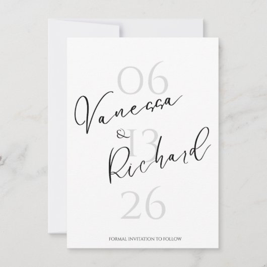 Modern Save the Date Invitation (Voorkant)