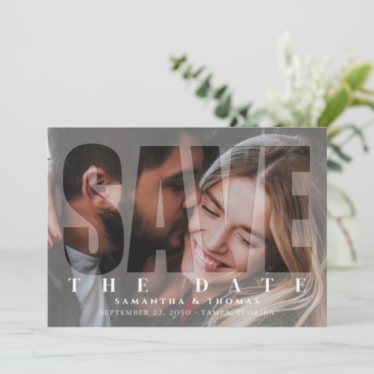 Modern Save the Date Photo Mariage (Debout devant)