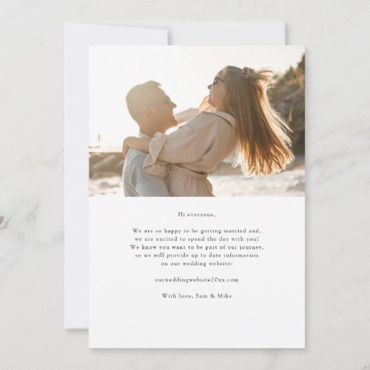 Modern Save the Date Photo Mariage Faire-part (Dos)
