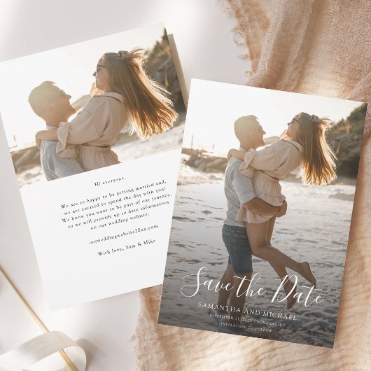 Modern Save the Date Photo Wedding Announding
