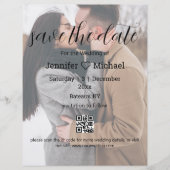 modern save the date qr code koppel foto bruiloft flyer (Voorkant)