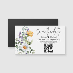 modern save the date qr code wildbloemen magnet