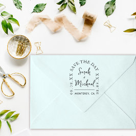 Modern Save the Date Stamp Weddenschap Zelfinktende Stempel