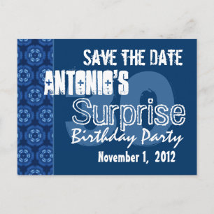 Modern Save the Date Surprise 30th Party V400 Aankondigingskaart