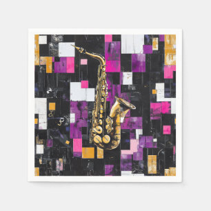 Modern saxofoonpatroon servet