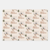 Modern Scandi Boho Neutraal Vrolijk Kerstfeest Inpakpapier Vel (Voorkant)