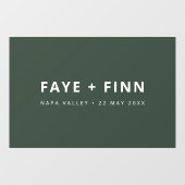 Modern Scandi | Bosgroen minimaal huwelijk Raamsticker (Vel)