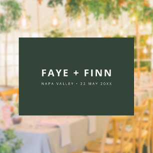 Modern Scandi   Bosgroen minimaal huwelijk Raamsticker