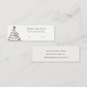 Modern Scandi Christmas Tree Heart Earring Logo Mini Visitekaartje (Voorkant / Achterkant)