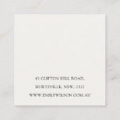 Modern Scandi Christmas Tree Heart Earring Logo Vierkante Visitekaartje (Achterkant)