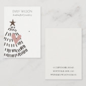 Modern Scandi Christmas Tree Heart Earring Logo Visitekaartje (Voorkant / Achterkant)