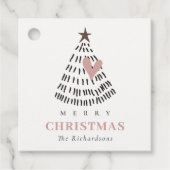Modern Scandi Minimal Blush Heart Christmas Tree Bedankjes Labels (Voorkant)
