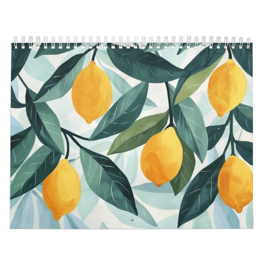 Modern Scandinavian Floral Fruit | Folk Art Wall Kalender (Hoes)