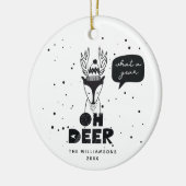 Modern Scandinavian Fun Deer Crazy Year Keramisch Ornament (Links)