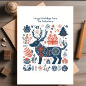 Modern Scandinavische Kerst in het bos Feestdagenkaart