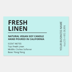 Modern Scent Blue Soy Candle Labels