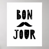 Modern schandi Bon Jour Nursery Poster (Voorkant)