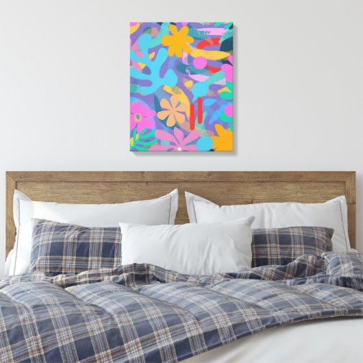 Modern schattig Abstract kleurrijk Artistiek Canvas Afdruk (Insitu (Slaapkamer))
