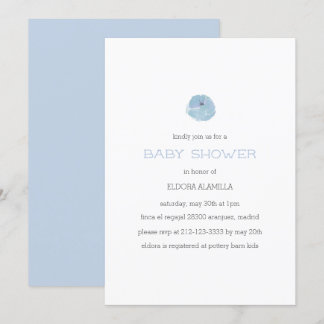 Modern schattig blauw baby shower dat neutraal is kaart
