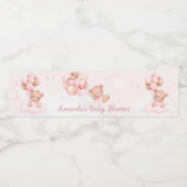 Modern schattig boho teddybeer ballon Baby shower Waterfles Etiket (Enkel label)