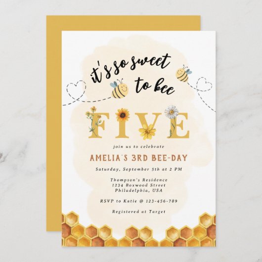 Modern Schattig Het is zo lief om Vijf verjaardag  Kaart (Voorkant / Achterkant)