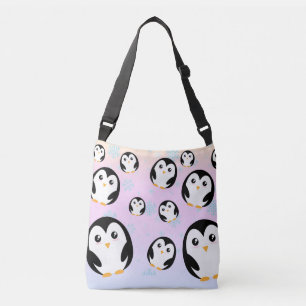 Modern schattig Rainbow pinguin gradient patroon Crossbody Tas