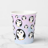 Modern schattig Rainbow pinguin gradient patroon Papieren Bekers (Links)