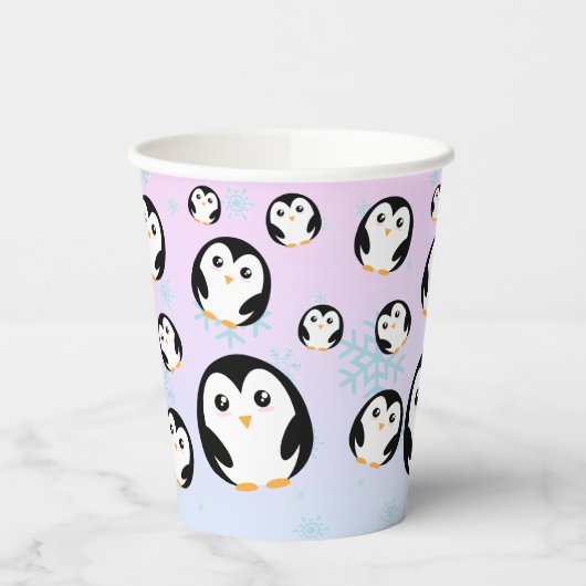 Modern schattig Rainbow pinguin gradient patroon Papieren Bekers (Links)