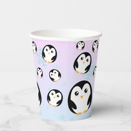 Modern schattig Rainbow pinguin gradient patroon Papieren Bekers (Rechts)
