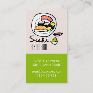 Modern schattig restaurant in Sushi Visitekaartje