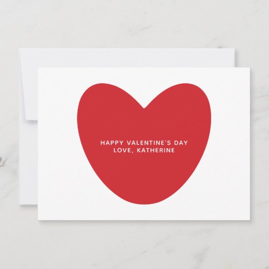 Modern schattig rood hart aangepaste tekst Valenti Kaart (Voorkant)