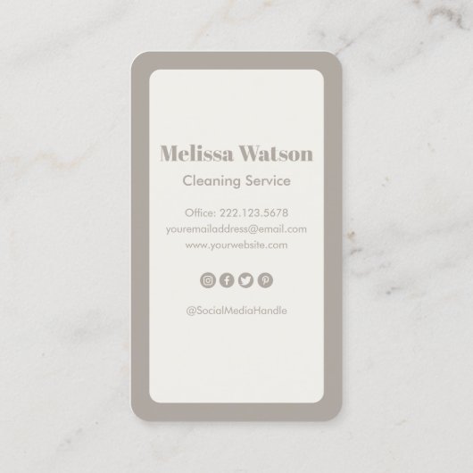 Modern Schattig Stijlvol Huis Schoonmaak Service M Visitekaartje (Achterkant)