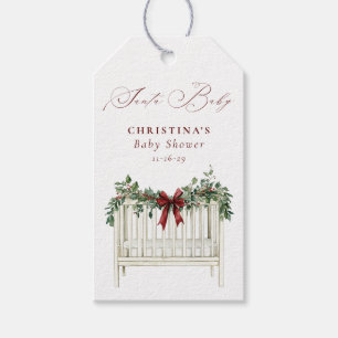 Modern Schattige Elegant Santa Baby Baby shower Cadeaulabel