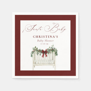 Modern Schattige Elegant Santa Baby Baby shower Servet
