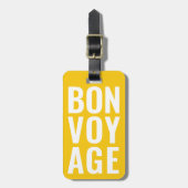 Modern Schattige Funny Bold bon voyage Helder Geel Bagagelabel (Voorkant verticaal)