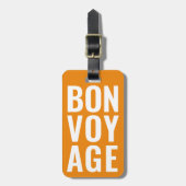 Modern Schattige Funny Bold bon voyage Neon Sinaas Bagagelabel (Voorkant verticaal)