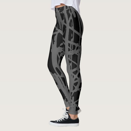 Modern Schattige grijs en zwart Leggings (Links)