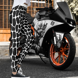 Modern Schattige Zwart Wit Steen Patroon Gym Yoga  Leggings