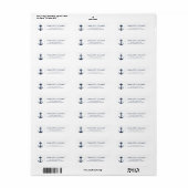Modern scheepsanker retouradres etiket (Full Sheet)