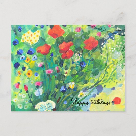 Modern schilderij, klaprozen onder de zon briefkaart (Voorkant)