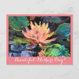 Modern schilderij, water Lillie. Briefkaart