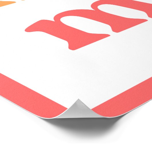 Modern schoon kleurrijk rood wit vrolijk kerstfees poster (Hoek)