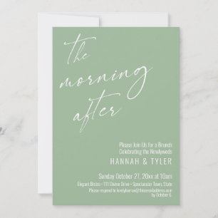 Modern Schrift De Ochtend Na Brunch Saliegroen Kaart