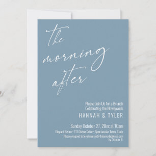 Modern Schrift De Ochtend Na Brunch Stofblauw Kaart