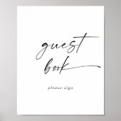Modern schrift gastboek teken poster (Voorkant)