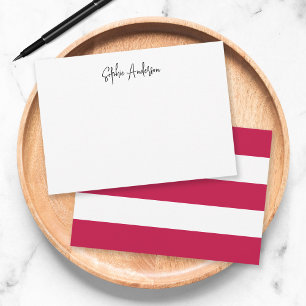 Modern Schrift met Witte Strepen en Aangepaste Kle Notitiekaartje