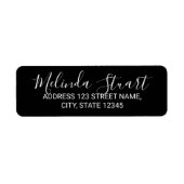Modern Schrift Zwart en Wit Etiket (Voorkant)
