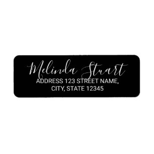 Modern Schrift Zwart en Wit Etiket