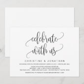 Modern Schrift, Zwart, Trouwvlucht Kaart (Voorkant / Achterkant)