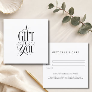 Modern Schriftlettertype Wit Zakelijk Cadeaucertif